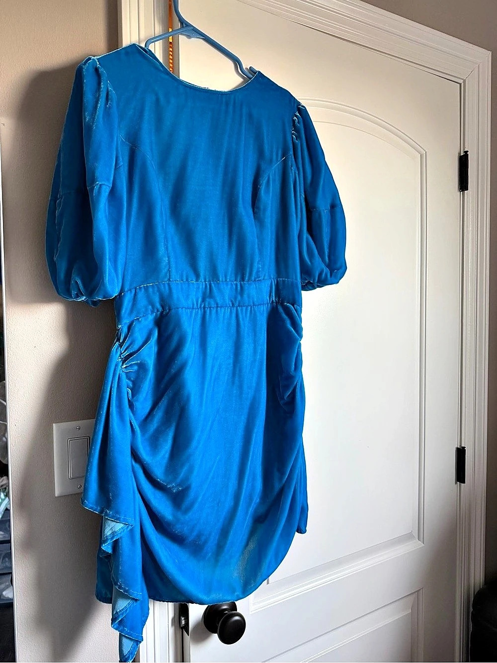 Blue Puff Sleeve Mini Dress great condition